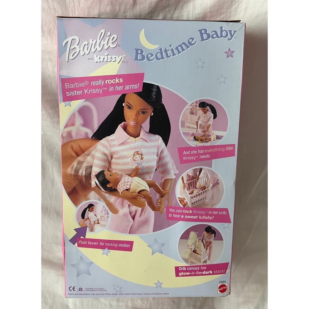 NIB Vintage Bedtime Baby Barbie & Krissy Dolls Glow in Dark Rocking Crib *read* - Picture 2 of 11